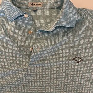 Peter Millar Men's Light Blue Patterned Polo